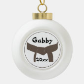 武術アーツブラウンベルト セラミックボールオーナメント (正面)