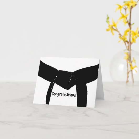 武術アーツブラックベルトおめでとう カード (黄色い花)