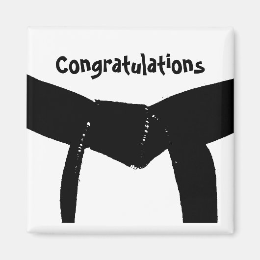 武術アーツブラックベルトおめでとう マグネット (正面)