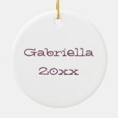 武術アーツブラックベルトガールピンク蝶 セラミックオーナメント (裏面)