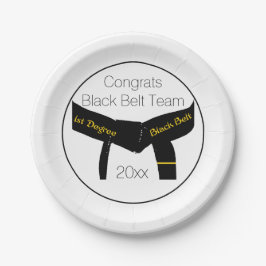 武術アーツブラックベルトテストパーティーおめでとう ペーパープレート