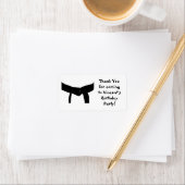 武術アーツブラックベルトバースデーパーティーメッセージカード ラベル (インサイチュ)