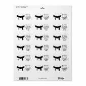 武術アーツブラックベルトバースデーパーティーメッセージカード ラベル (フルシート)