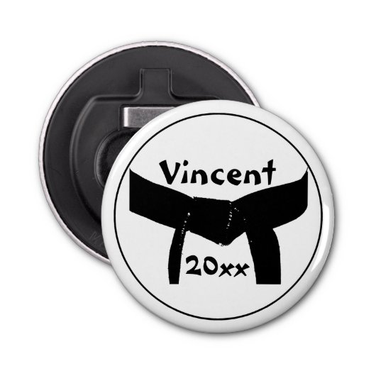 武術アーツブラックベルトボトルオープナー 栓抜き (正面)