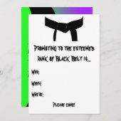 武術アーツブラックベルトランクテストグリーンパープル 招待状 (正面/裏面)