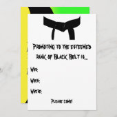 武術アーツブラックベルトランクテスト黄色 招待状 (正面/裏面)