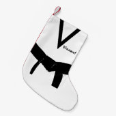 武術アーツブラックベルト スモールクリスマスストッキング (正面 (吊り時))