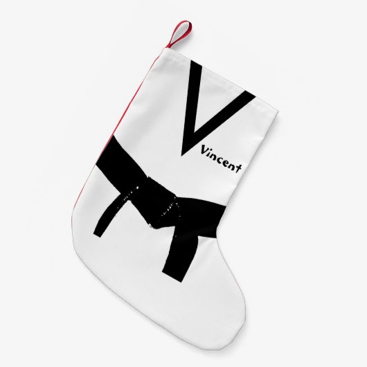 武術アーツブラックベルト スモールクリスマスストッキング (正面 (吊り時))