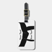 武術アーツベーシックブラックベルトギアバッグラベル ラゲッジタグ (正面縦)