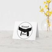 武術アーツベーシックブラックベルト カード (黄色い花)