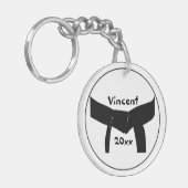 武術アーツベーシックブラックベルト キーホルダー (正面左)