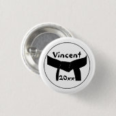 武術アーツベーシックブラックベルト 缶バッジ (正面&裏面)