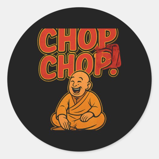 武術アーツボクシングユーモアのチョップマンガースピスト ラウンドシール (正面)