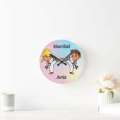 武術アーツボーイアンドガール ラウンド壁時計 (ホーム)