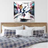 武術アーツミーツ通りスタイル- Cartoon Kitten キャンバスプリント (インサイチュ (寝室))