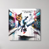 武術アーツミーツ通りスタイル- Cartoon Kitten キャンバスプリント (正面)