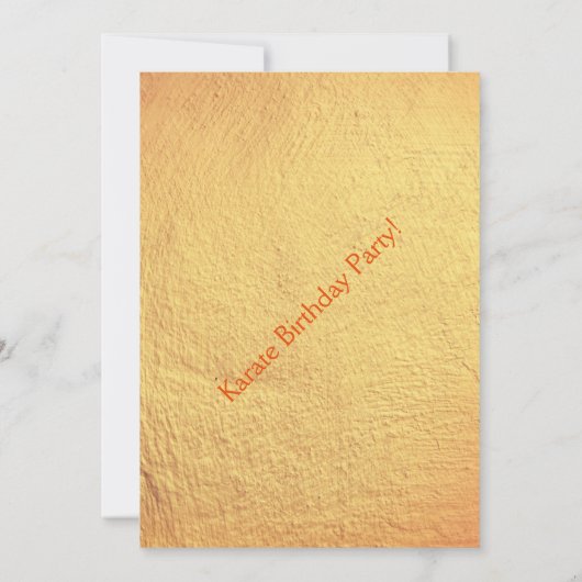 武術アーツモダンーおもしろいパーティー子供の誕生日 招待状 (裏面)
