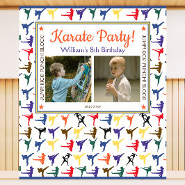 武術アーツモダンー空手子供の誕生日背景 タペストリー