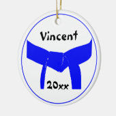 武術アーツライトブルーベルト セラミックオーナメント (左)