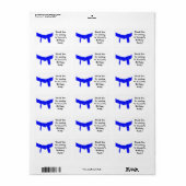 武術アーツリトルブルーベルトバースデーパーティーメッセージカード ラベル (フルシート)