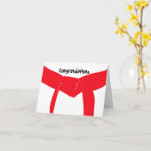 武術アーツレッドベルトおめでとう カード (黄色い花)