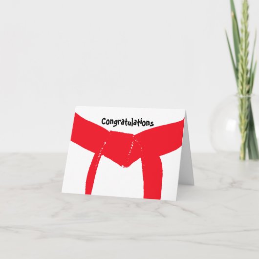 武術アーツレッドベルトおめでとう カード (正面)