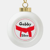 武術アーツレッドベルトランク セラミックボールオーナメント (正面)