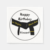 武術アーツワンディグブラックベルト誕生日 スタンダードカクテルナプキン (正面)