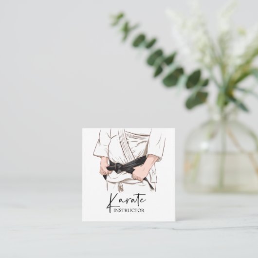 武術アーツ先生ギビジネスカード スクエア名刺 (スタンド正面)