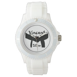 武術アーツ基本ブラックベルト腕時計 腕時計