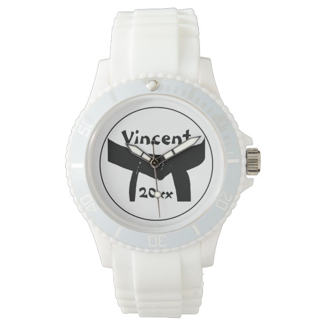 武術アーツ基本ブラックベルト腕時計 腕時計 (正面)