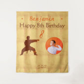 武術アーツ子供の誕生日パーティー背景 タペストリー (正面)