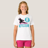 武術アーツ忍者ウォリアーテーマ誕生日ガール Tシャツ (正面フル)