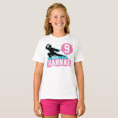 武術アーツ忍者ウォリアーテーマ誕生日ガール Tシャツ (正面フル)