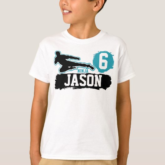 武術アーツ忍者ウォリアーテーマ誕生日ボーイ Tシャツ (正面)