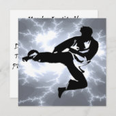 武術アーツ稲妻男性招待状インシルバー 招待状 (正面/裏面)