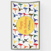 武術アーツ空手キッズハッピー8誕生日バナー 横断幕 (縦)