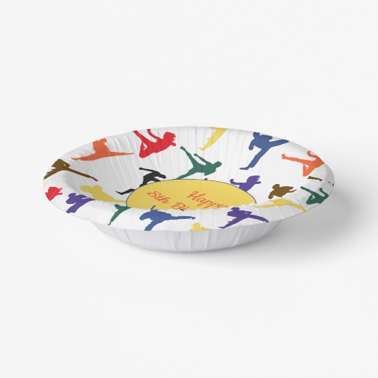 武術アーツ空手キッズパーティーハッピー8誕生日 ペーパーボウル (傾斜あり)