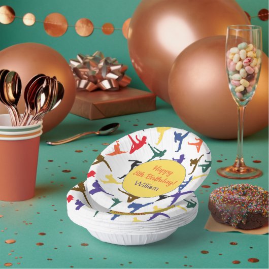 武術アーツ空手キッズパーティーハッピー8誕生日 ペーパーボウル (複数)