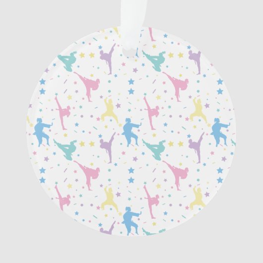 武術アーツ空手抽象芸術スターズスパークレス オーナメント (正面)