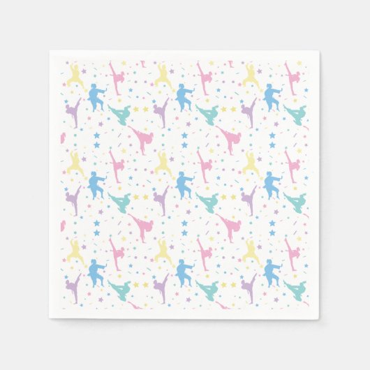 武術アーツ空手抽象芸術スターズスパークレス スタンダードカクテルナプキン (正面)