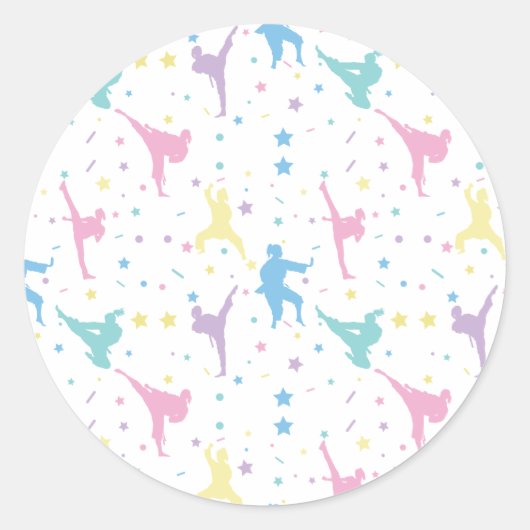 武術アーツ空手抽象芸術スターズスパークレス ラウンドシール (正面)