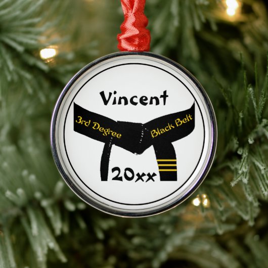 武術アーツ第3度黒帯階級 メタルオーナメント (ツリー)