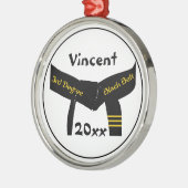 武術アーツ第3度黒帯階級 メタルオーナメント (左)