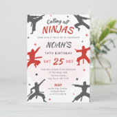 武術アーツ誕生日招待状-忍者/空手パーティー 招待状 (スタンド正面)