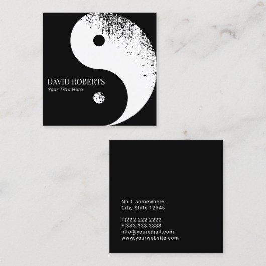 武術アーツ陰陽空手カンフーマスター スクエア名刺 (正面/裏面)