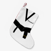 武術アーツ1度ブラックベルト スモールクリスマスストッキング (正面 (吊り時))