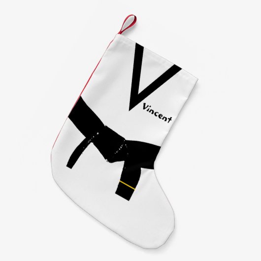 武術アーツ1度ブラックベルト スモールクリスマスストッキング (正面 (吊り時))