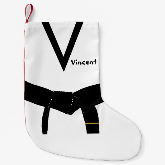 武術アーツ1度ブラックベルト スモールクリスマスストッキング (正面)