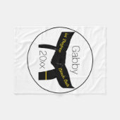 武術アーツ1度ブラックベルト フリースブランケット (正面(横))